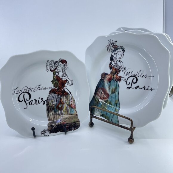 rosanna marie antionette salad luncheon plates set of 4 8" - Picture 1 of 7